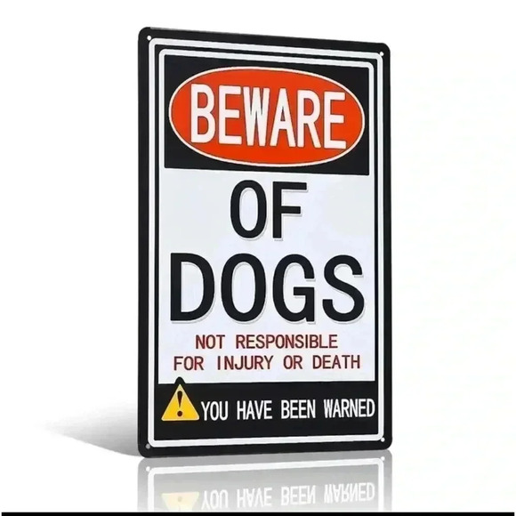 1pc Beware Of Dog Warning Signs, Warning Safety Signs Indoor Or Outdoor..NWT - Picture 2 of 5